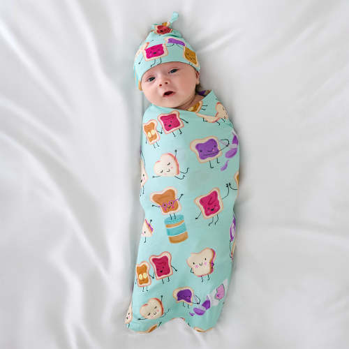 Lunch Buddies Swaddle & Hat Set | Little Sleepies