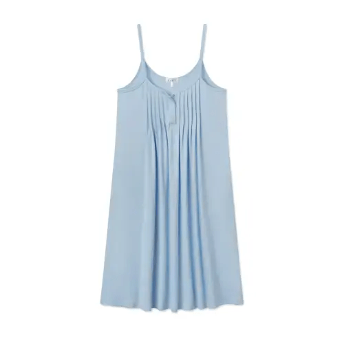 LAKE | Women | Pima Cotton Pajamas | French Blue Maternity/Nursing Pleat Nightgown | Size Medium
