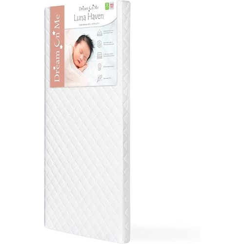 Dream On Me Luna Haven 2" Cradle Mattress, Waterproof Cover, Fiber Core, Greenguard Gold Certified, Proudly Made in USA