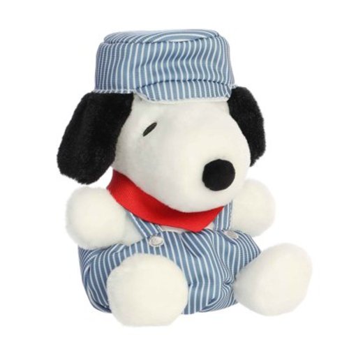 Aurora - Mini Blue Peanuts - Palm Pals 5" Train Engineer Snoopy - Adorable Stuffed Animal