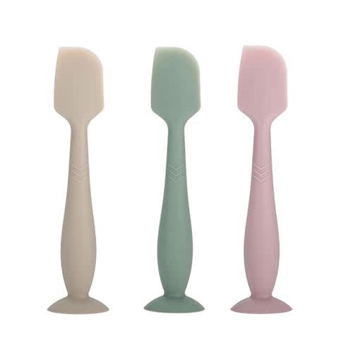 3 Pack Baby Diaper Cream Spatula Applicator, Soft Silicone Butt paste Spatula Diaper Cream Brush with Suction Cup Base