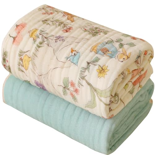 HardNok Ultra-Soft Muslin Baby Blanket - Woodland Swaddle & Crib, 2-Pack