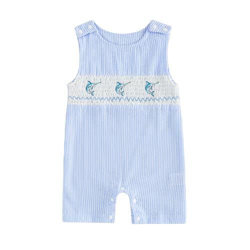 BemeyourBBs Newborn Baby Boy Romper Sleeveless Jumpsuit One Piece Outfit Overall Summer Clothes