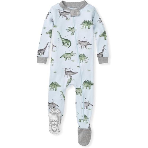 Burt's Bees Baby Boys' Pajamas, Zip-Front Non-Slip Footed Sleeper, Organic Cotton