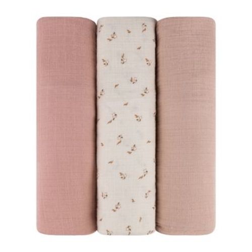 Ely's & Co. Cotton Muslin Swaddle Blanket 3 Pack