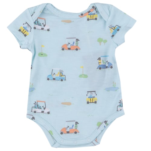 Short Sleeve Bodysuit, Golf Carts Blue