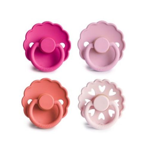 FRIGG 4-Pack Rosy Romance Rubber Pacifiers