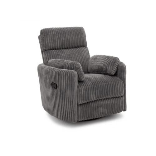 Grey Cooper Fur Swivel Recliner | Furniture Row