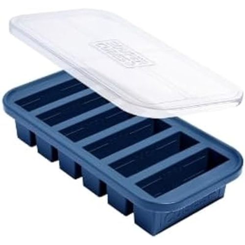 Souper Cubes 1/2 Cup Silicone Freezer Mold, Perfect for Storing Soups, Sauces, Juices, Desserts, Smoothie Prep and More, Freezer Portion Mold for Meal Prepping - Blueberry - 1-Pack