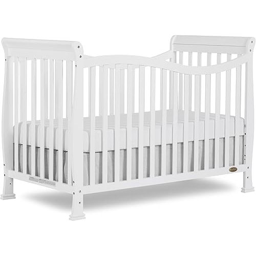 Dream On Me Violet 7-In-1 Convertible Life Style Crib In White, Greenguard Gold Certified, 4 Mattress Height Settings, Made Of Sustainable New Zealand Pinewood