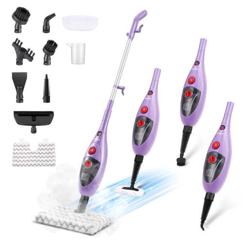 Moolan Steam Mop for Floors, 10 in 1 Steam Cleaning for Home, Detachable Steamer Mop for Tile Floors, Purple, New