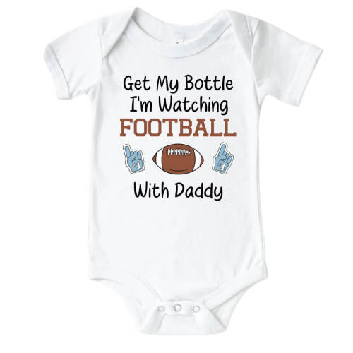 Watching Football Graphic Bodysuit | White