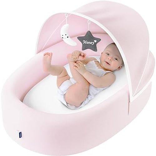 Premium Baby Lounger - Must Have Baby Bassinet for Newborn, Infant and Toddler - Baby Nest Lounger - Baby Shower - Baby Registry - Pink