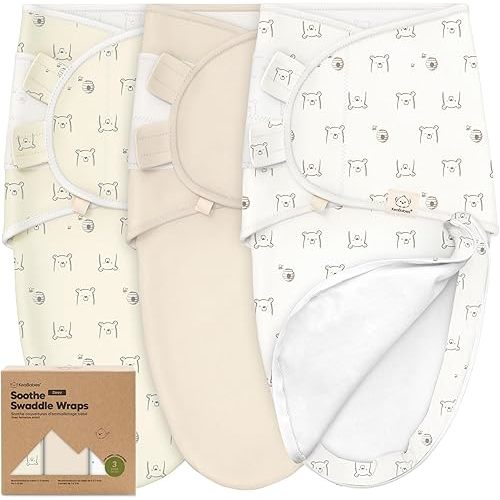Baby Swaddle Sleep Sacks with Zipper - 3-Pack Swaddles for Newborns 0-3 Months, Infant, Baby Girls, Boys, Soft & Durable Newborn Sleep Sack, Easy Diaper Change Swaddling Blanket (Bumble Bear)