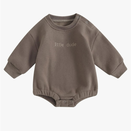 VISGOGO Newborn Infant Baby Boy Girls Oversized Romper Little Dude Sweater Onesie Coming Home Outfit Neutral Clothes