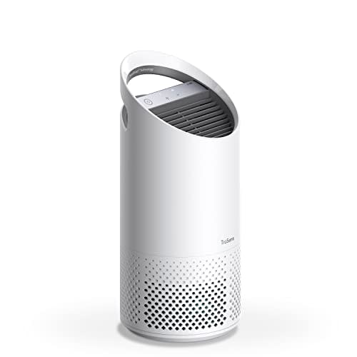 TruSens Air Purifier with UV-C Light + HEPA Filtration | Small | Portable Handle | Simple Touch | Speed Control | White
