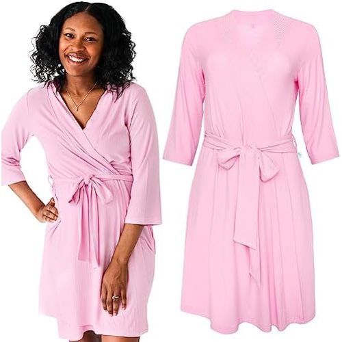 Posh Peanut Maternity Robe for Hospital Delivery - Soft Viscose from Bamboo Postpartum Robe for Women Nursing & Lounging