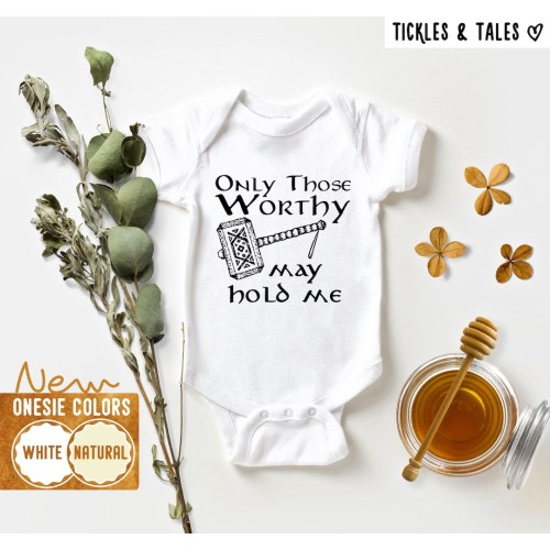 Thor Hammer Onesie®, Comic Onesie, Game Onesie, Hero Baby Onesie, Cartoon Onesie