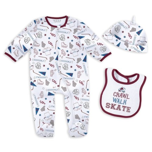 Newborn & Infant Colorado Avalanche WEAR by Erin Andrews Sleep and Play Sleeper Set with Bib