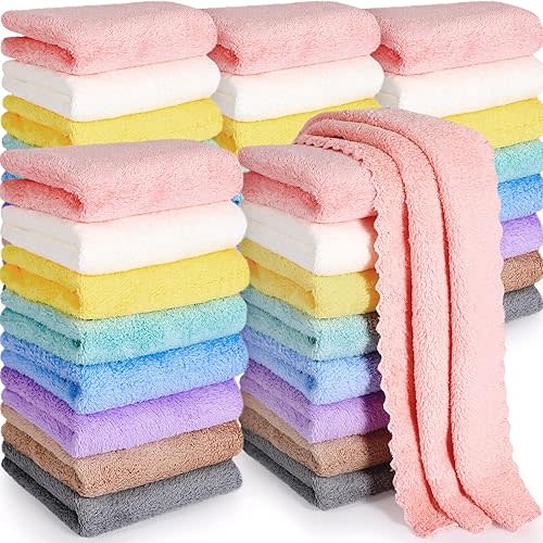Mixweer 40 Pack Baby Burp Cloths Bulk 20x10 Inch Absorbent Muslin Burp Cloths Microfiber Baby Washcloths for Burp Rags Burping Cloths for Newborn Infant Toddler Bath Essentials(Multicolor)
