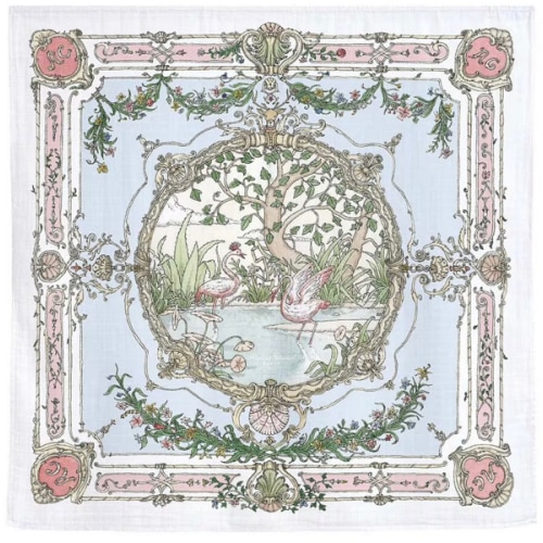Atelier Choux Paris Baby Organic Cotton Tapestry Carre Swaddle Blanket with Gift Box