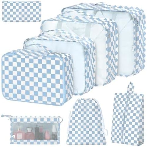 hatisan Packing Cubes for Suitcases,Packing Cubes with Shoe Bag, Cosmetics Bag, Clothing Bag, Accessories Bags Packing Cubes for Travel Luggage Organizer Women Men