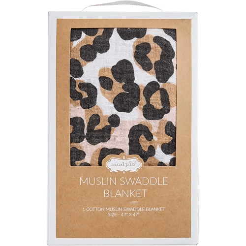 Mud Pie Muslin Swaddle, Leopard