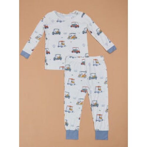 Golf Cart Crossing Lounge Set in Oatmeal & Blue | Tullabee
