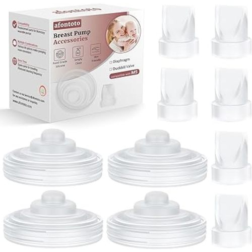 10PCS Breast Pump Parts, 6Pack Silicone Duckbill Valve & 4Pack Silicone Diaphragm Compatible with Momcozy M5 Wearable Breastpump, M5 Breast Pumps Replacement Accessories Breastfeeding Essentials Kit