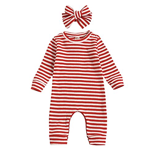 Aimaopao Newborn Infant Baby Girl Romper Bodysuit Girls Stripe Print One Piece Jumpsuit Pants Clothes Outfits