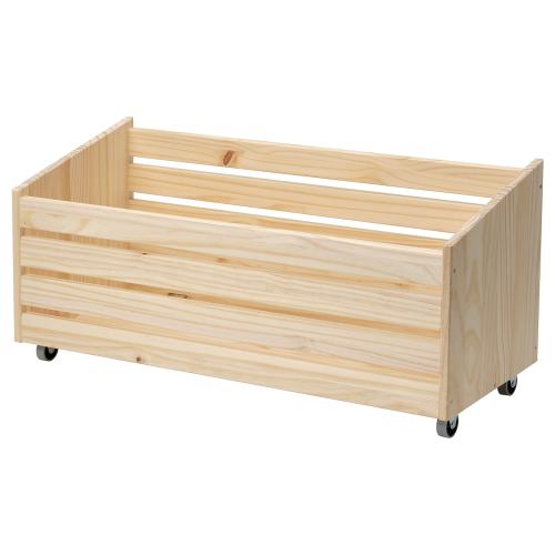 IVAR Storage box on casters - pine 30 3/4x11 3/4 "