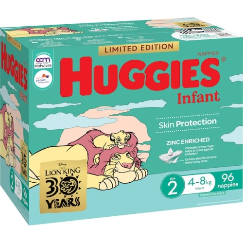 Huggies Infant Nappies Size 2 96 pack | Woolworths