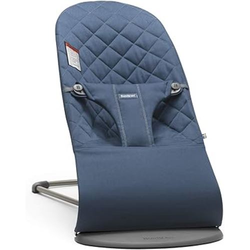 Babybjörn Bouncer Bliss - Midnight Blue Quilted Cotton/Dark Gray Frame