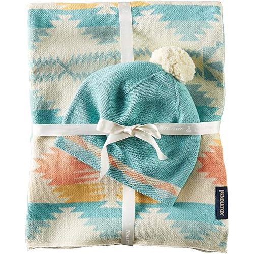 PENDLETON Knit Sherpa Baby Blanket and Beanie Gift Set Falcon Cove One Size
