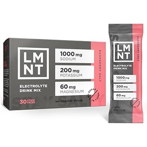 LMNT Zero Sugar Electrolytes - Raspberry Salt | Drink Mix | 30-Count