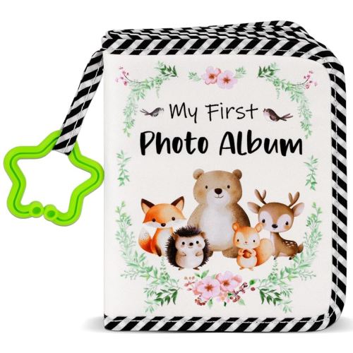 Baby's My First Family Album Soft Photo Cloth Book Woodland Animal My First Book of Photos Baby Memory Album Gift Holds 4x6 Pictures for Babies Newborn Toddler & Kids Baby Shower