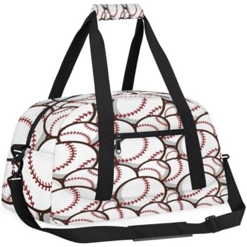 Kids Overnight Duffel Bags Baseball Travel Sports Gym Bags for Boy Waterproof Weekender Sleepover Bags Portable Carry on Tote Bag Work Out Bags