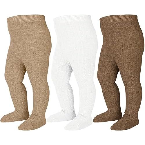Baby Tights Cable Knit Tights Baby Leggings Seamless Cotton Stockings Pantyhose 3/4 Pack for Infants Toddlers 0-5T