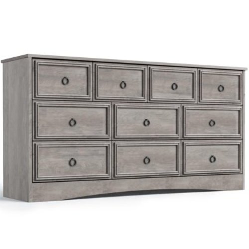 LGHM 10 Drawer Dresser for Bedroom, Dresser TV Stand, Chest of Drawers for Storage and Organization, Gray
