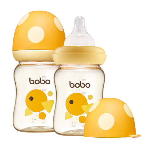 PPSU Anti-Colic Baby Bottle,Mushroom Cap,Wide-bore,for Toddler,5.4 ounce,2pc-Yellow