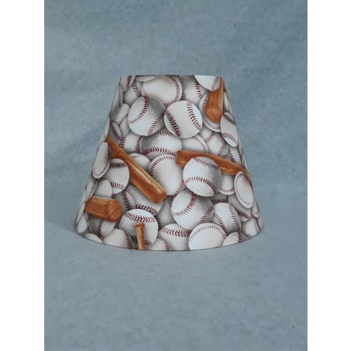 Baseball lamp shade.  Bats and balls.  Shades are 9.5&quot; x 5&quot; x 7&quot; tall