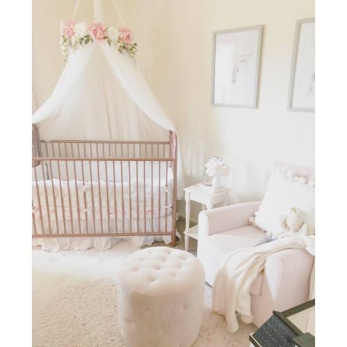 Aurora Canopy - Serene Floral Crib Canopy // Bed Crown // Floral Mobile // Nursery Decor // Teepee // Baby Shower Gift // Pink Peonies