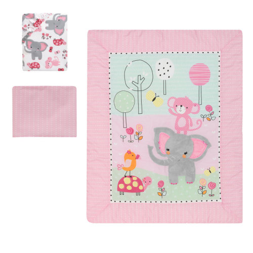 Bedtime Originals Twinkle Toes Bedtime Originals Jungle Elephant 3 Piece Crib Bedding Set & Reviews | Wayfair