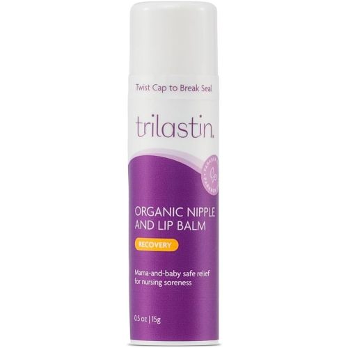 TriLASTIN Vitamin-Infused Nipple and Lip Balm | Breastfeeding Essentials | Lanolin-Free Nipple Cream | Nipple Butter | Postpartum Must-Haves