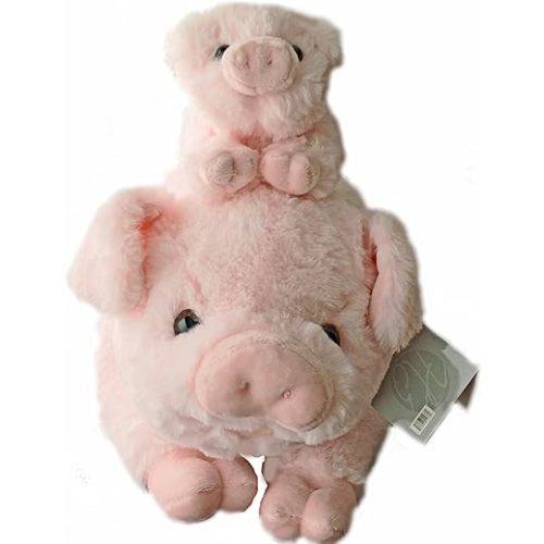 Mother & Baby Stuffed Pig Plush Toy Set | Super Soft Pig Stuffed Animal | Cute Plushies for Kids’ Bedroom | 17" Stuffed Animals for Girls & Boys | Farm Animal Toys for Toddlers 1-3 by Exceptional Home