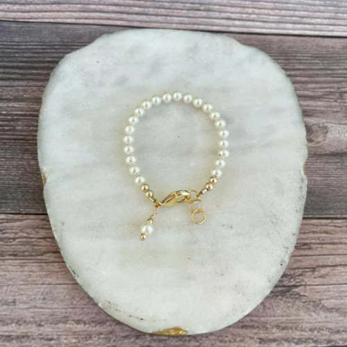 Quill and Goose 14K Gold Filled Bracelet - Ivory Pearl