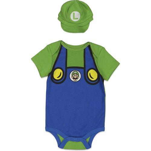 Super Mario Nintendo Baby Costume Short Sleeve Bodysuit & Hat Infant to Toddler