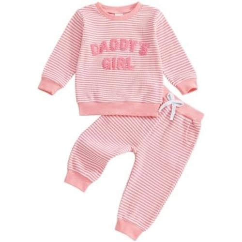 Baby Girl Fall Winter Outfit Daddys Girl Letter Long Sleeve Sweatshirt and Stretch Pants 6 12 18 24M Clothes Set
