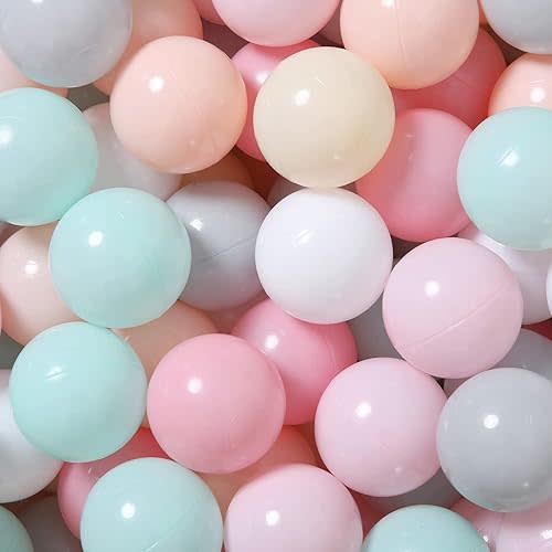 GOGOSO 100 Pit Balls Plastic Balls for Baby Toddlers GirlsToddlers for Playhouse, Baby Pool, Play Ball Fun Centers, for Babies, Kids, Toddlers 1-3, Phthalate Free BPA Free