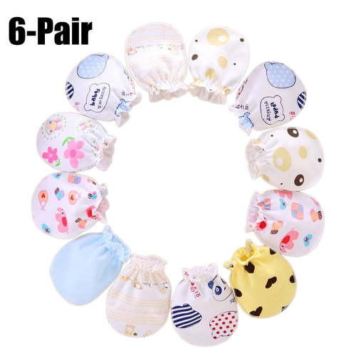 6 Pairs Infant‘s Mittens Protective Breathable Scratch Mittens Baby Gloves Scratch Gloves Baby Hand Gloves